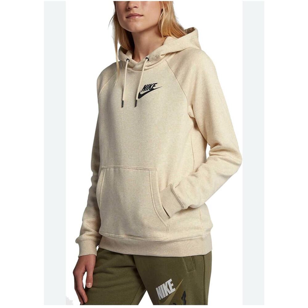 Nike Hooded Sweatshirt Women’s Small Cream Color Black Logo